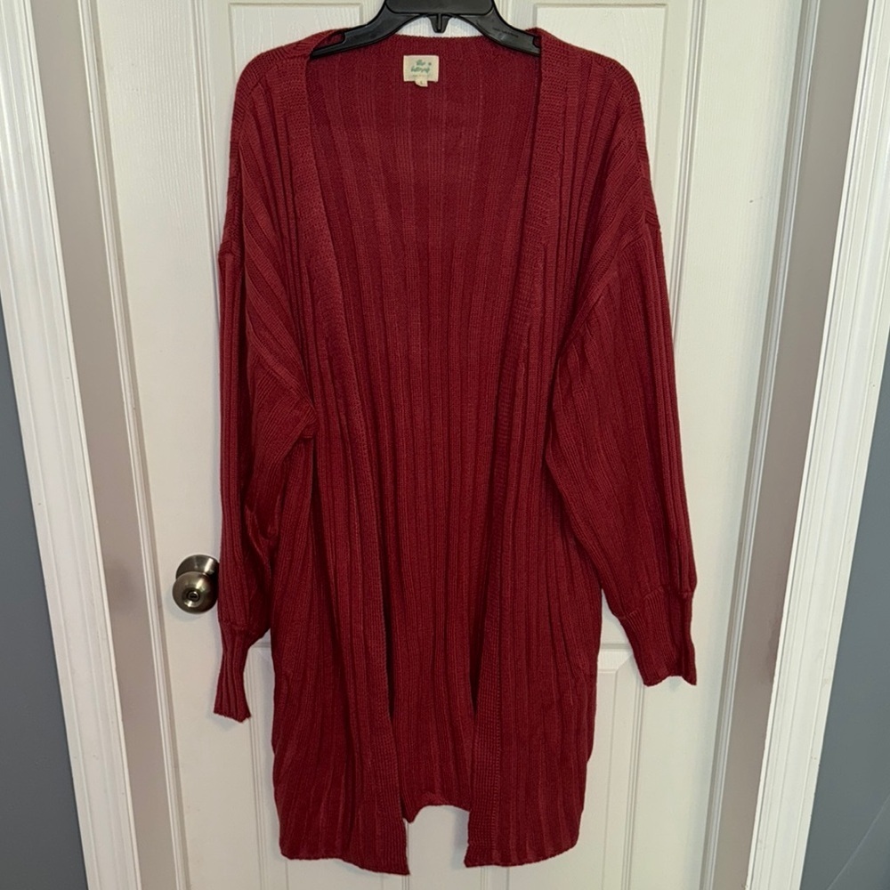 EUC Blue Buttercup Cozy Ribbed Cardigan